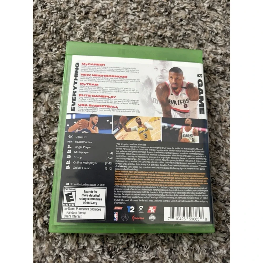 NBA 2K21 (Microsoft Xbox‎ One, 2020) Complete Insert CIB Video Game Basketball